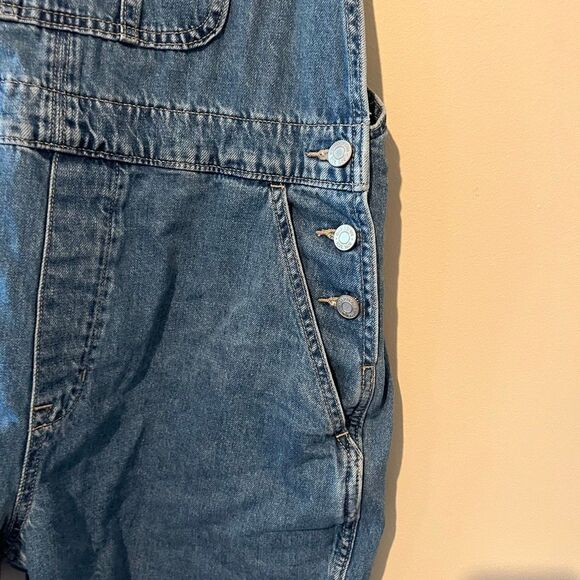 GAP DENIM 90’s Y2k Slouchy shorta medium wash overall shorts size Large denim ov - Picture 15 of 16